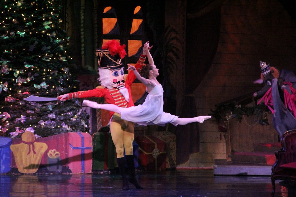 Clara and Nutcracker performing on stage